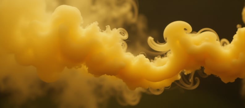 Slowly rising yellow smoky mist with realistic atmosphere photo