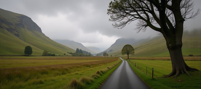 Foggy landscape in the Yorkshire Dales Misty mornings rural England photo