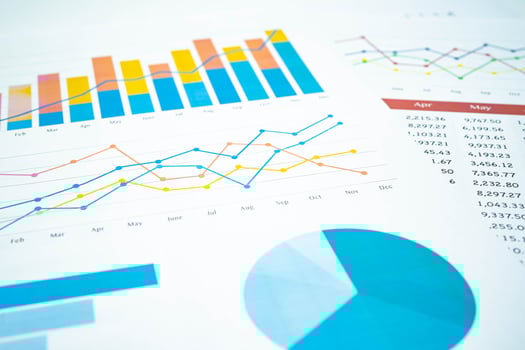 Chart graph paper. Finance, account, statistic, investment data economy, stock exchange business. photo