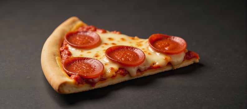 Melted pepperoni pizza on a dark textured wood surface photo