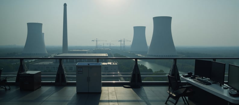 Nuclear power plants and environmental pollution visualization photo