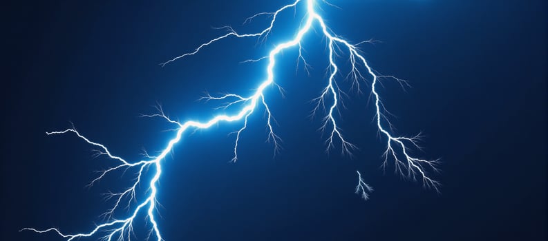 Digital art showcasing an intense blue lightning bolt with a fractal texture and dynamic abstract design against a highcontrast backdrop photo
