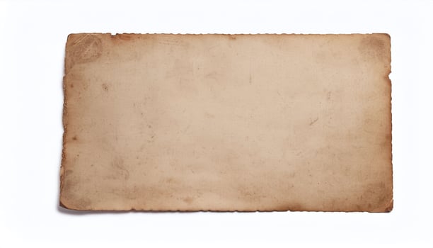 Aged and Weathered Old Paper with Vintage Texture and Torn Edges Isolated on White Background photo