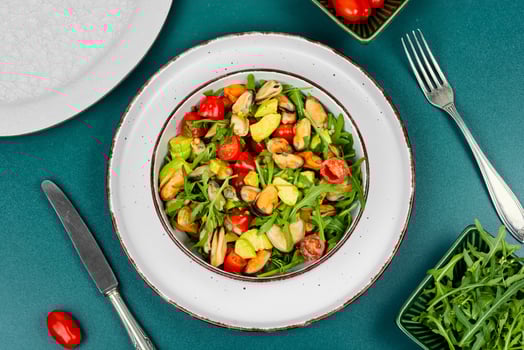 Tasty seafood salad. photo
