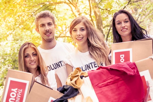group of teenagers volunteering photo
