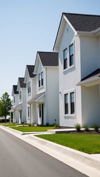 New houses in newly built residential neighborhood photo
