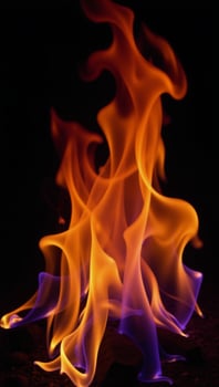 Purpleorange flamed colorful fire photo