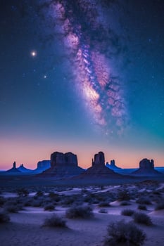 Milky way over monument valley, arizona photo