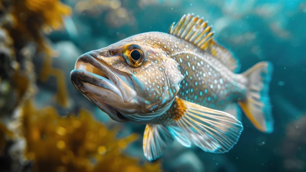 a close up of a fish in an aquarium photo
