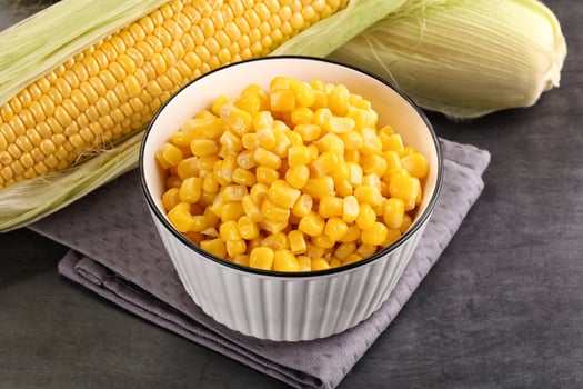 Canned sweet young corn grain photo