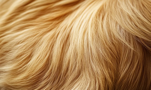 A close up of a dog's fur, with a focus on the texture and color of the hair photo
