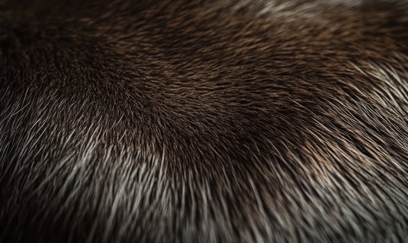 The fur of a dog is shown in a close up photo