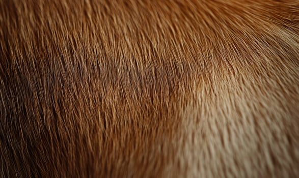 The fur of a brown animal is shown in detail, with the texture photo