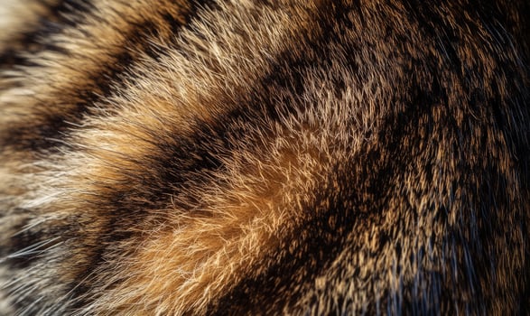 The fur of a cat is shown in a close up photo