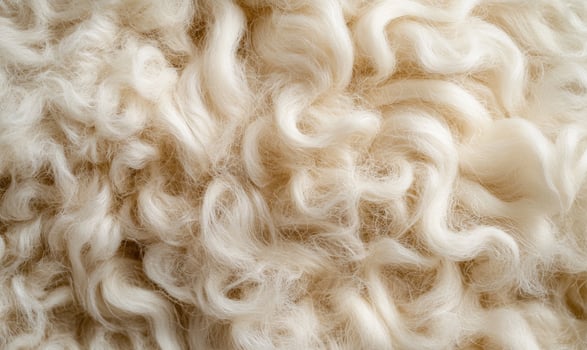 A close up of a fluffy white sheep's wool photo