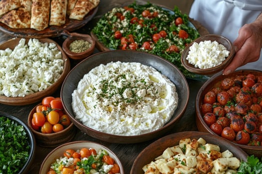 People enjoying a delicious mediterranean style mezze meal together photo