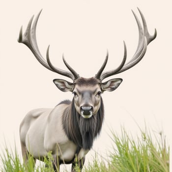 A pencil drawing of a large bull elk photo