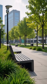 Smart City Park equipped with IoT sensors to monitor Air Quality Noise Levels Usage photo