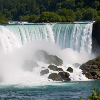 River scene showcases the significance of clean waters with flowing waterfalls and natural elements emphasizing its ecological importance Nature Water Splash Concept photo