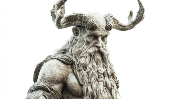 representation showcases Bragi the Scandinavian god of poetry and eloquence portrayed with great detail highlighting his majestic features and the symbolic elements of his mythology. photo