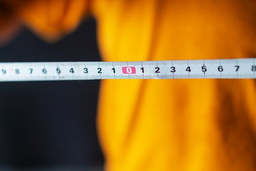 Close-Up of Measuring Tape Showing Zero photo