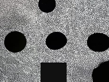 Abstract black and white dotted texture forming a random yet organized pattern with intricate details. photo