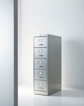 A file cabinet in an empty room photo