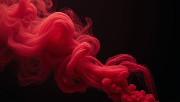 Red abstract misty fog against a black backdrop Aromatherapy theme smokestaged studio textured overlay photo