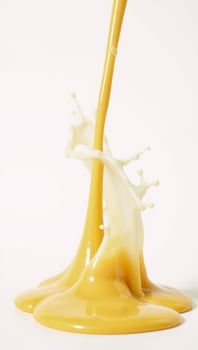 Cheese melt yellow on white backdrop photo