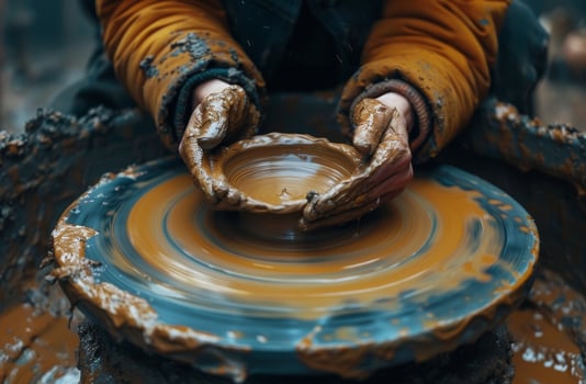 Person Making a Clay Vase photo