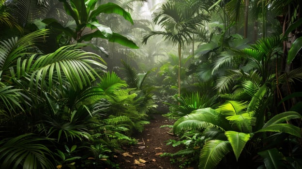 Mysterious Path Through Lush Rainforest photo