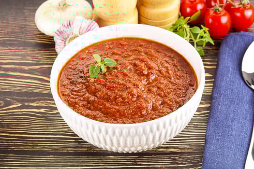 Spanish traditional gazpacho tomato soup photo