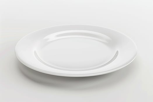 Advertising blank plate, white, 3D render on a white background photo