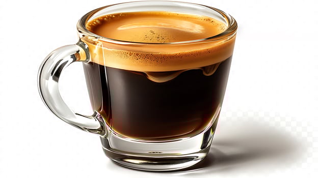 Double shot espresso cut out on an isolated simple minimalist background photo