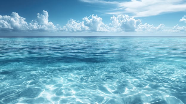 Blue water and clouds in the sky photo