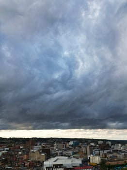 Aerial View of Luton City Residential District Which is Located Near to High Town and Old Bedford Road City Center Downtown of England UK During Cold Sunset of October 12th, 2024 photo