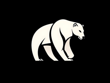 White Polar Bear Logo icon for esport photo