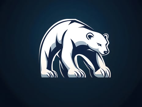White Polar Bear Logo mascot icon photo