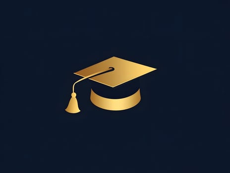 Golden Graduation cap logo graduate college icon photo