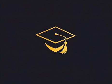 Black Graduation cap logo graduate icon photo