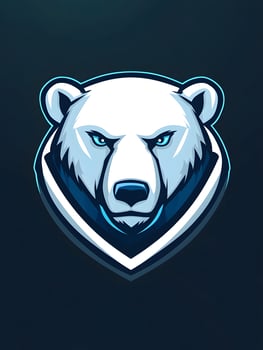 Wild Polar Bear Logo mascot icon for esport photo