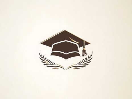 Minimalistic Mortarboard Graduation cap logo graduate college icon photo