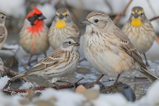 Variety of Songbirds in Winter Habitat Nature Wildlife Photography photo