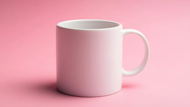 Playful White Mug on Pastel Pink Background photo