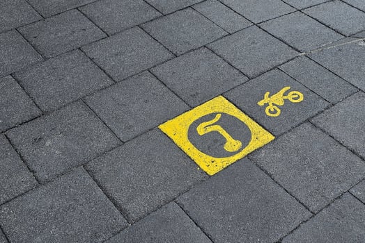Motorcycle Path Way on Ground. photo