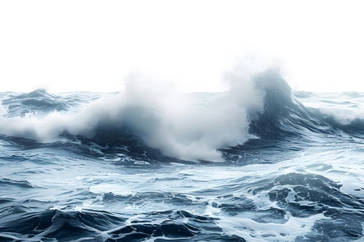 Majestic Ocean Waves Crashing Against the Shoreline for Nature Photography and Calmness Concept photo
