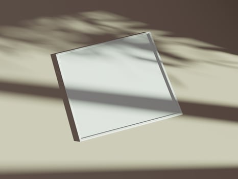 Empty framed canvas for mockups and art illustrations with shadow photo