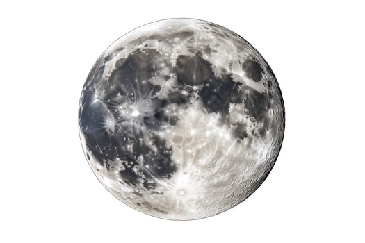 Full moon isolated on white background. Clipping path. photo