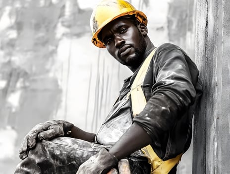 Professional Black Male Construction worker Men photo