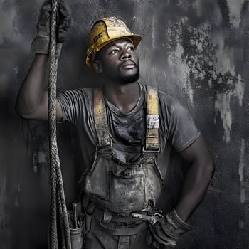 Professional Black Male Construction worker Men photo